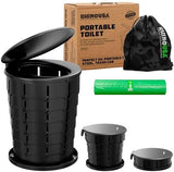 Rhino USA XL Portable Toilet for Camping (400lbs Capacity) Retractable Portable Toilet for Adults & Kids with Adjustable Height (4-16 Inches) Collapsible Portable Potty Camping Toilet for Camp/Car