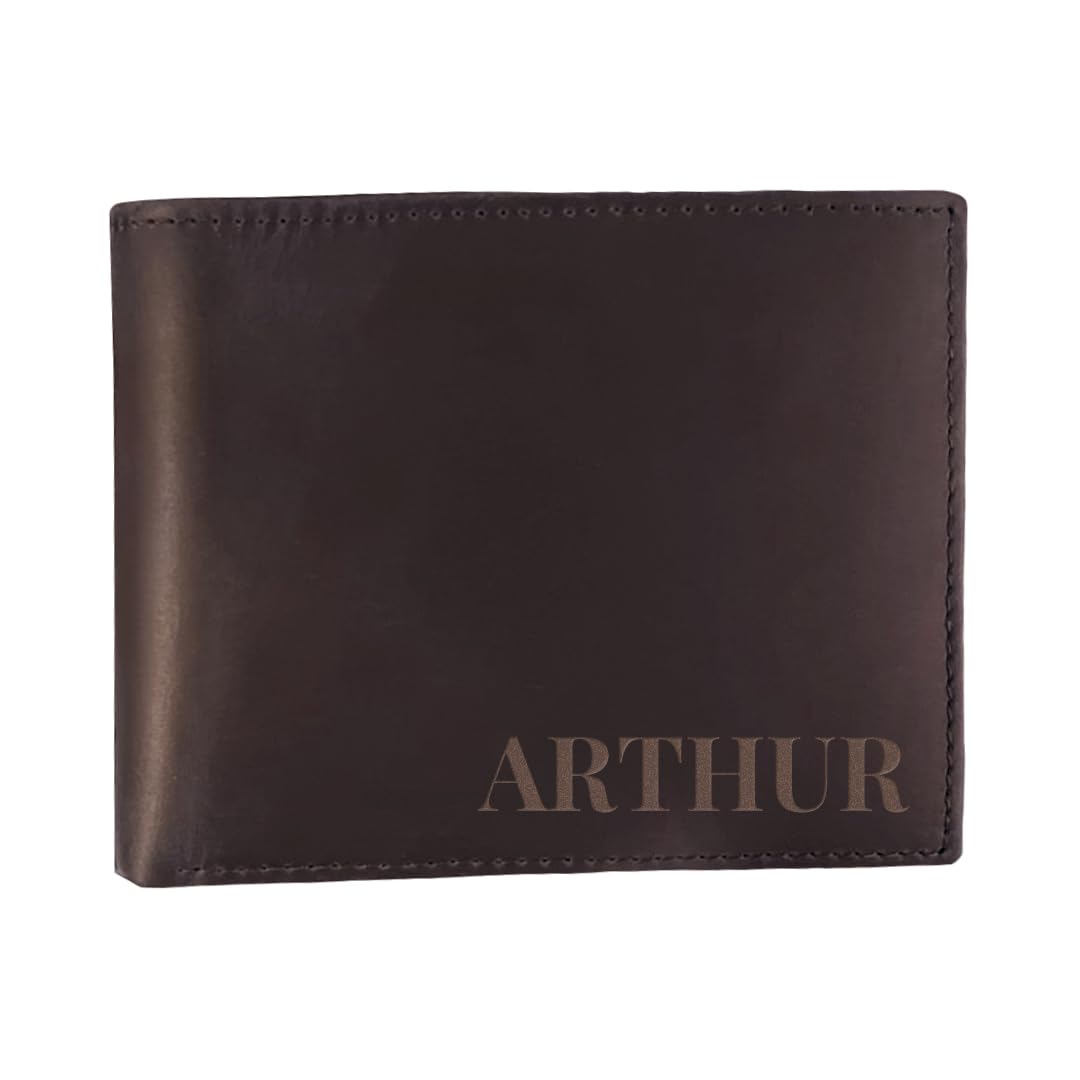 Custom Wallets for Men, Leather Wallets with Engraved Name, Personalized Gifts for Dad, Husband, Son, Boyfriend, Grandpa, Fathers Day Gift, Christmas Gifts, Valentines Day Gifts