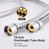 High Pressure Handheld Shower Head with Powerful Shower Spray against Low Pressure Water Supply Pipeline, Multi-functions, w/ 79'' Hose, Bracket, Chrome Finish