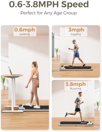 Under Desk Treadmill, Walking Pad for Home and Office, 2.5 HP Portable Walking Jogging Running Machine with Remote Control and LED Display