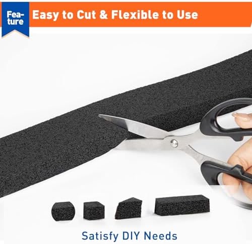 MAGZO Weather Stripping Door Seal 2 Inches W X 1 Inch T, Strong Adhesion and High Resilience Air Conditioner Foam Insulation for Furniture, Total Length 6.5 Feet (1 Roll)