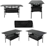 Lightweight Aluminum Folding Camping Table (47” x 21.65” x 26.7”), Portable Roll-Up Design for Outdoor, Camping, Beach, BBQ, Patio, and Picnic, Durable & Waterproof with Carrying Bag