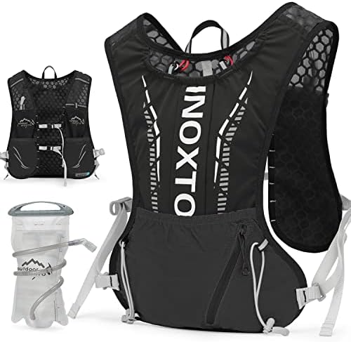 INOXTO Hydration Vest Backpack,Lightweight Water Running Vest Pack with 1.5L Water Bladder Bag Daypack for Hiking Trail Running Cycling Race Marathon for Women Men