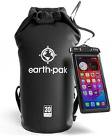 Earth Pak Waterproof Dry Bag - Roll Top Waterproof Backpack Sack Keeps Gear Dry for Kayak with Waterproof Phone Case
