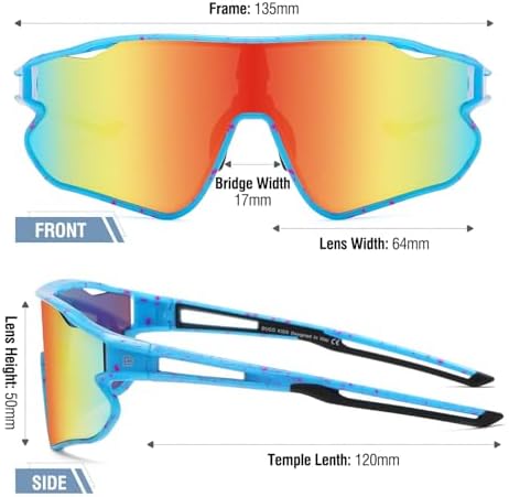 DUCO Kids Sunglasses Youth Baseball Sun Glasses Lightweight TR90 Frame UV400 Sports Cycling Shades for Boys Girls DK268