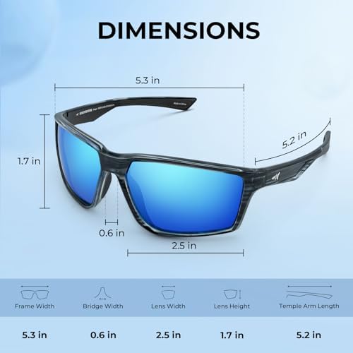 KastKing Osage Polarized Sport Sunglasses for Men and Women, Ideal for Driving Fishing Cycling Running, UV Protection
