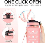 Hyeta 32 oz Water Bottles with Times to Drink and Straw, Motivational Water Bottle with Time Marker, Leakproof, Drinking Sports Water Bottle for Fitness, Gym and Outdoor