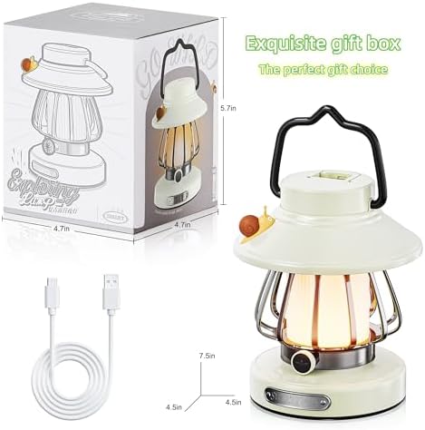 HOMY New Gear lamp for Kids Set Toddler Flashlight Convenient LED Light Rechargeable Battery Operated Outdoor Indoor Essentials Table Portable Night Light White Snail Electric Camping Lanterns Gift
