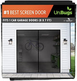 UnBugs Garage Screen Doors for 1 Car Garage - Fits Single Garage Doors up to 8 Feet Wide x 7 Feet Tall MAX - Pet & Kid Friendly, Self-Closing - Hands Free Magnet Closure Keeps Bugs Out & Breeze in