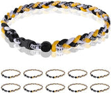 12 Pack Baseball Necklace 18inch, Team Gift for Baseball Funs, Three Braided Titanium Tornado Rope Design, with Muti - Color for Pick