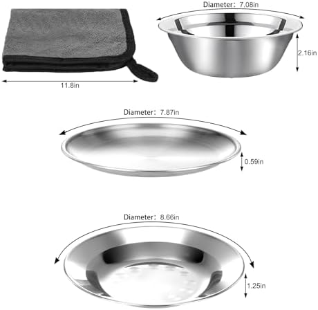 Camping Mess Kit - 1 to 2 persons Camping Dishes includes Cups, Bowls, Knives, Forks, Spoons, Camping Dinnerware Set Camping Cooking Utensils Accessories Plates Dinnerware Set
