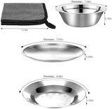 Camping Mess Kit - 1 to 2 persons Camping Dishes includes Cups, Bowls, Knives, Forks, Spoons, Camping Dinnerware Set Camping Cooking Utensils Accessories Plates Dinnerware Set