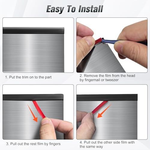 Flexible Self Adhesive U Channel Edge Protector - 1/8" Rubber Trim for Glass, Mirror, Plywood, Steel Panel Sharp Edges - U Shaped Peel and Stick Trim - Black, 20Ft