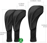 Golf Club Head Covers for Fairway Woods Driver Hybrids 3 Pieces Long Neck Mesh Sports Fan Golf Club Headcovers Set with Interchangeable No. Tags 3 4 5 6 7 X Golf Accessories for Men Women
