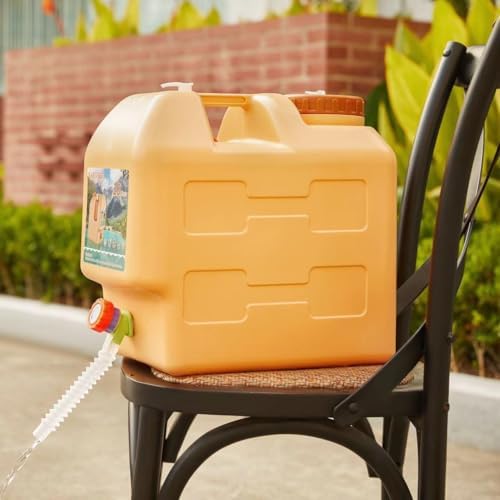 Water Container Water Jug with Spigot with (3.2-5) Gallons Portable No Leakage for Camping,Vehicle, Car, Hiking, Hurricane Supplies RV