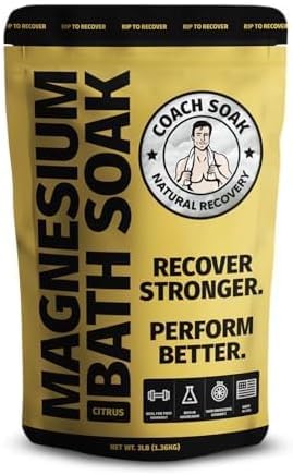 3 Pack Bundle: Coach Soak Recovery Bath Soak, Epsom Salt Bulk, Bath Salts Bulk, 3 Pack Bundle, Total of 9 Pounds (Eucalyptus, Lavender, Citrus)