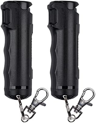 SABRE Pepper Gel with Fast Flip Top, Maximum Strength OC Spray, Snap Clip for Easy Carry and Fast Access, Finger Grip for More Accurate and Faster Aim, UV Marking Dye, 0.54 fl oz, Easy to Use Safety