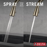 Delta Faucet Essa Pull Down Kitchen Faucet Gold with Pull Down Sprayer, Kitchen Sink Faucet for Kitchen Sink with Magnetic Docking Spray Head, Champagne Bronze 9113-CZ-DST