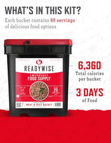 READYWISE - Chicken, Beef, Pork & Rice Emergency Food Supply Bucket, Freeze-Dried Survival Meals, Camping & Hiking Essentials, Long Term Meal, 48 Meat & 40 Rice Servings, Up to 25 Year Shelf Life