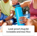 ThermoFlask 24 oz Double Wall Vacuum Insulated Stainless Steel 2-Pack of Water Bottles, White / Coral