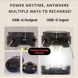 Rechargeable Camping Lanterns for Power Outages - Pack of 2 Waterproof LED Solar Lanterns for Camping Essentials, Hiking Gear, Battery Backup & Emergency Survival Kits