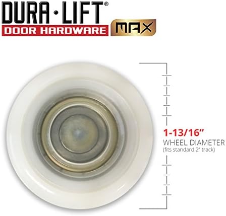 DURA-LIFT Ultra-Life MAX 2" Sealed 6200ZZ Bearing Nylon Garage Door Roller, 4" Stem, Pack of 12