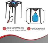 Vivicreate 30000 BTU free standing Outdoor Stove, Side burners,Camping Stove, 0-20 PSIG high pressure stove include CSA listed regulator and gas pipe