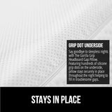 GORILLA GRIP Patent Pending Bed Wedge Pillow Headboard Gap Filler, Comfortable and Supportive High Density Foam Angled Pillows, Stay in Place Gripping Dots, Wedges Between Mattress, Twin/XL Size White