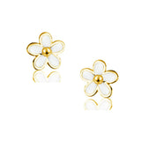 SLUYNZ Solid 925 Sterling Silver Little Daisy Earrings Studs for Women Teen Girls Petite Flowers Studs Earrings (B-Gold Plated)