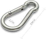 sprookber Stainless Steel Carabiner Spring Snap Hook - 304 Stainless Steel Heavy Duty Clips, Set of 4
