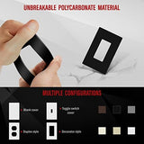 ENERLITES Screwless Decorator Wall Plate Child Safe Outlet Cover, Glossy, Size 1-Gang 4.68" H x 2.93" L, Unbreakable Polycarbonate Thermoplastic, SI8831-BK-10PCS, Black (10 Pack)