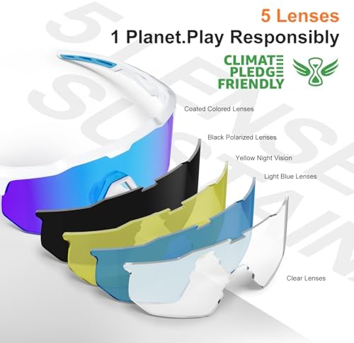 HAAYOT Polarized Sports Sunglasses for Men Women Youth Baseball Cycling Running Softball Biking Glasses 5 Lenses