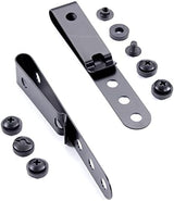 HolsterSmith Universal Metal Belt Clip for Holster Making - (Model 5) - (3-Hole) - (Tactical Black) - (w/SPTHA Mounting Hardware) - (2 Pack)