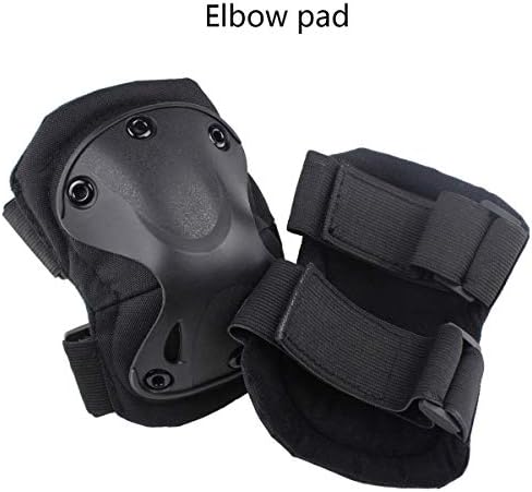 AOUTACC Tactical Combat Knee & Elbow Protective Pads Set for Outdoor CS Paintball Game Cycling Safety Skateboarding Gear Skates Knee Protection Guard Pads