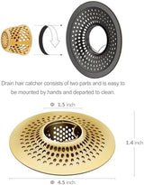 LKEYE Shower Drain Hair Catcher/Bathroom Drain Cover/Bathtub Drain Strainer/Shower Stall Drain Protector(Bronze)
