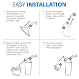 Aquasana Shower Filter | Dermatologist-recommended for softer, healthier skin & hair | Proven to reduce 90% of chlorine for 6 months | High pressure | Includes shower head | AQ-4100