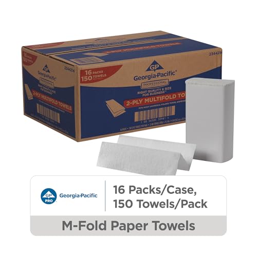 Georgia-Pacific Professional Series Premium Multifold 2-Ply Towels by GP PRO, White, 2344214, 150 Towels Per Pack, 16 Packs Per Case