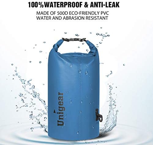 Unigear Dry Bag Waterproof, 2L/5L/10L/20L/30L/40L Floating and Lightweight Bags for Kayaking, Boating, Fishing, Swimming and Camping with Waterproof Phone Case