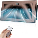 Quiet Register Booster Fan Fits 6" x 12" Register Holes, 10-Speed Smart Heating Cooling AC Vent Fan with Remote Control and Thermostat Control - Bronze
