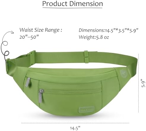 MAXTOP Large Crossbody Fanny Pack with 4-Zipper Pockets,Gifts for Enjoy Sports Festival Workout Traveling Running Casual Hands-Free Wallets Waist Pack Phone Bag Carrying All Phones