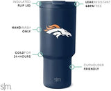 Simple Modern Officially Licensed NFL Denver Broncos 30 oz Tumbler with Flip Lid and Straws | Insulated Cup Stainless Steel | Gifts for Men Women | Trek Collection | Denver Broncos