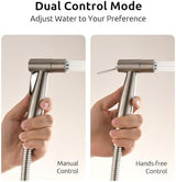 Arofa Hands-Free Handheld Bidet Sprayer for Toilet, Dual Control Mode Spray Handheld Bidet with Adjustable Water Flow, Bidet Toilet Sprayer with Bidet Hose for Feminine Wash