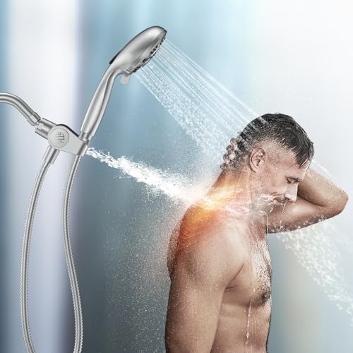 Filtered Shower Head with Handheld Combo - Dual 2-in-1 Spa System with Massage Shower and 10 Modes Hand Held Shower High Pressure with Built in Power Wash Mode (Chrome)