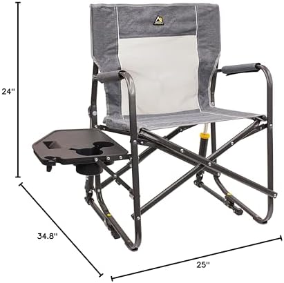 GCI OUTDOOR Freestyle Rocker Portable Folding Rocking Chair, Outdoor Camping Chair with Side Table