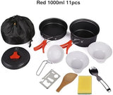 REDCAMP 12/14/15/19 PCS Camping Cookware Mess Kit Camping Gear Campfire Utensils Lightweight Stackable Pot Pan Bowls Soup Spoon with Storage Bag for Camping, Backpacking, Outdoor Cooking, Picnic