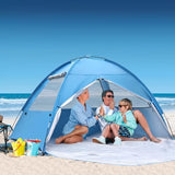 COVACURE Beach Tent Sun Shelter for 3-4 Person - UPF 50+ UV Protection Beach Shade, Waterproof & Lightweight, Easy Setup Portable Sun Canopy for Camping, Fishing, Beach