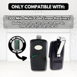 Garage Stop 2X Garage Door Opener Remote for Linear Multicode 3089 308911 MCS308911, 1089, 3070, 3060, 10 dip Switch Gate Opener Remote 300MHz, Garage Clicker Replacement (Black)