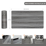 Wood Grain Peel and Stick Floor Tiles – 11.8” Width, Full Roll Length of 590" – Versatile Design for Any Space, Light Color Self Adhesive Vinyl Flooring, Waterproof and Non-Slip Features