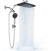 Veken [1.8gpm Eco-Flow] 11.8 Inch Rain Shower Head with 6 Modes Handheld Water Spray,Wide Showerhead Combo with Extension Arm-housewarming gifts, Dual Shower with Anti-Clog Nozzles,Silver Chrome