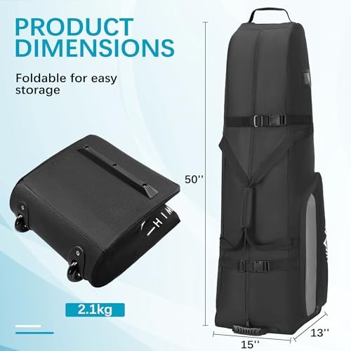 Himal Outdoors Soft-Sided Golf Travel Bag with Wheels - Heavy Duty 600D Polyester Oxford Wear-Resistant, Excellent Zipper Universal Size